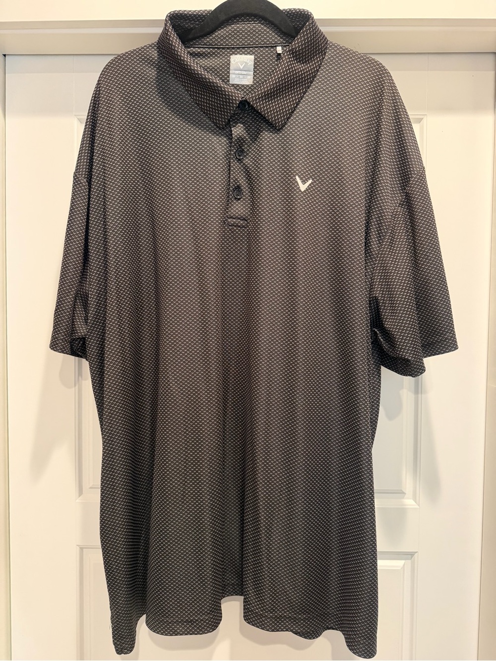 Callaway Opti-Dry Men's Black Micro-Pattern Golf Polo 3X